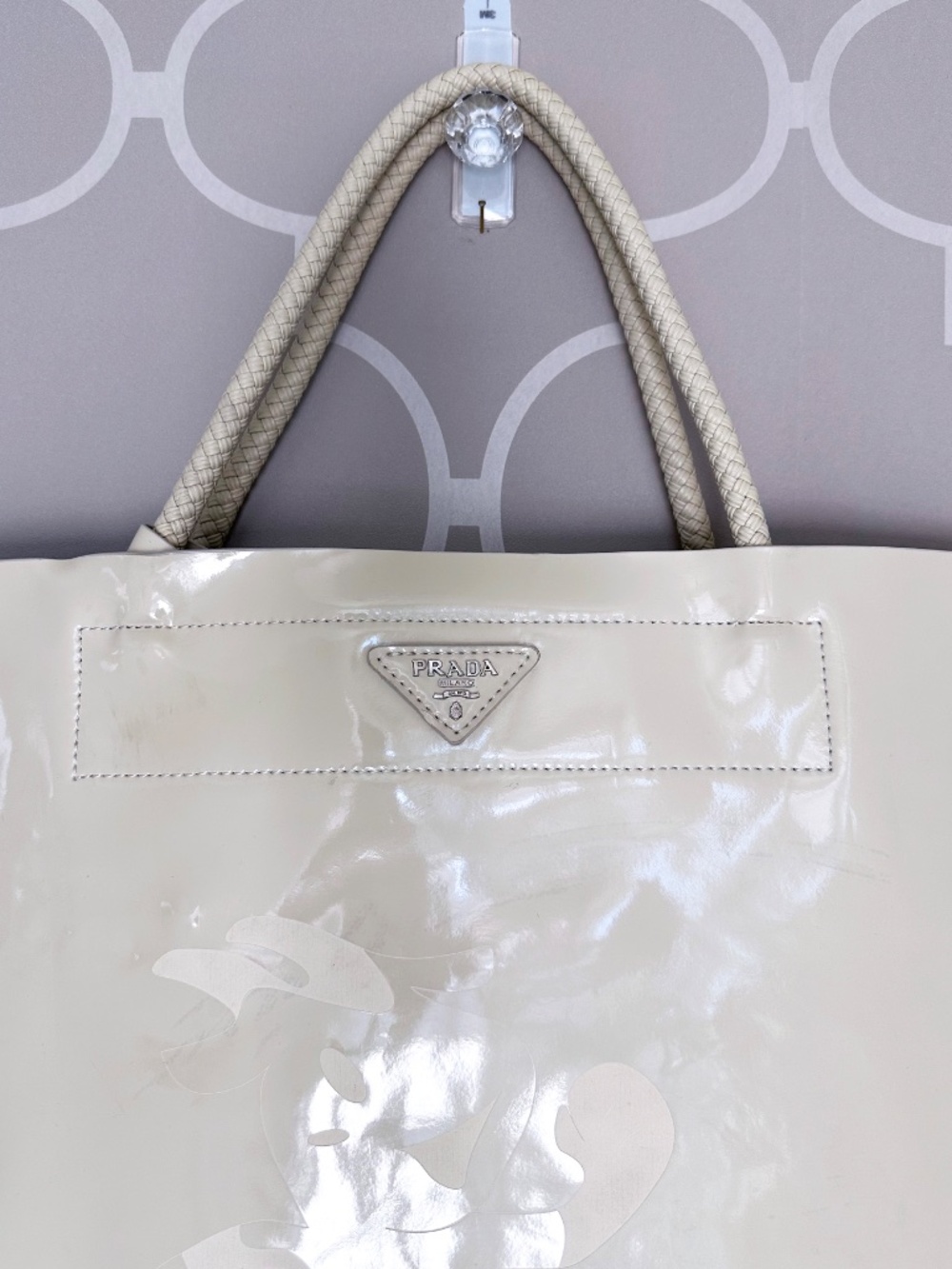 PRADA BAULETTO BR3107 RAME VIT. DAINO PRINT TOTE — NEW/UNUSED — ITALY - Picture 3 of 15